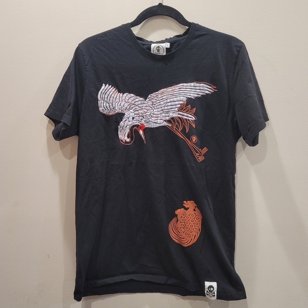 Sz Large (Kids) mUmYroom Madrid Embroidered Crane Umani Line T-shirt